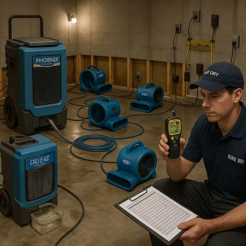 Structural Drying and Dehumidification process in Oakley, CA